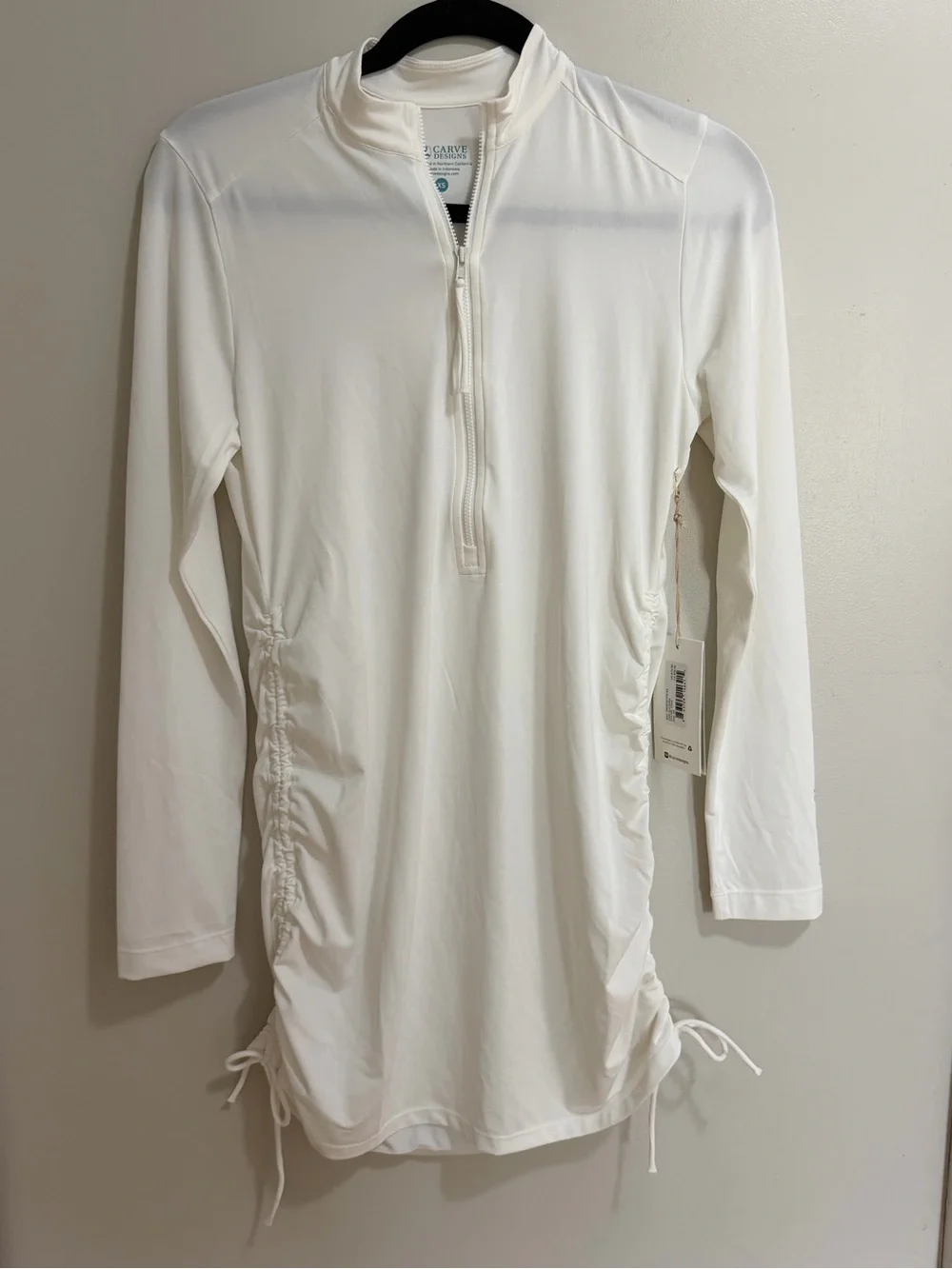 Carve Designs Cody Sun Dress Cloud White XS Rashguard Coverup UPF 50+ NWT - Picture 4 of 13